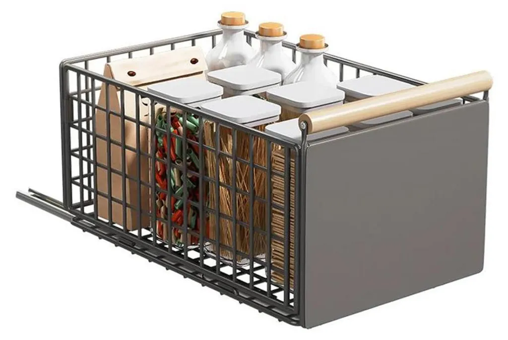 Organisateur d'armoire coulissant et pliable en métal noir - Taille M