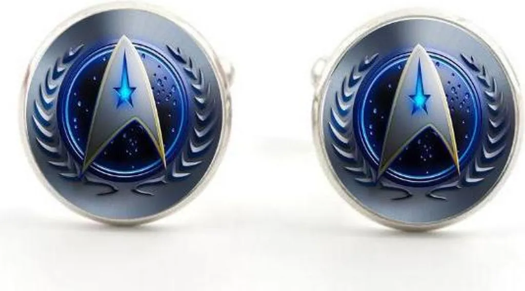 Boutons de manchette bleus Star Trek pour un style geek original