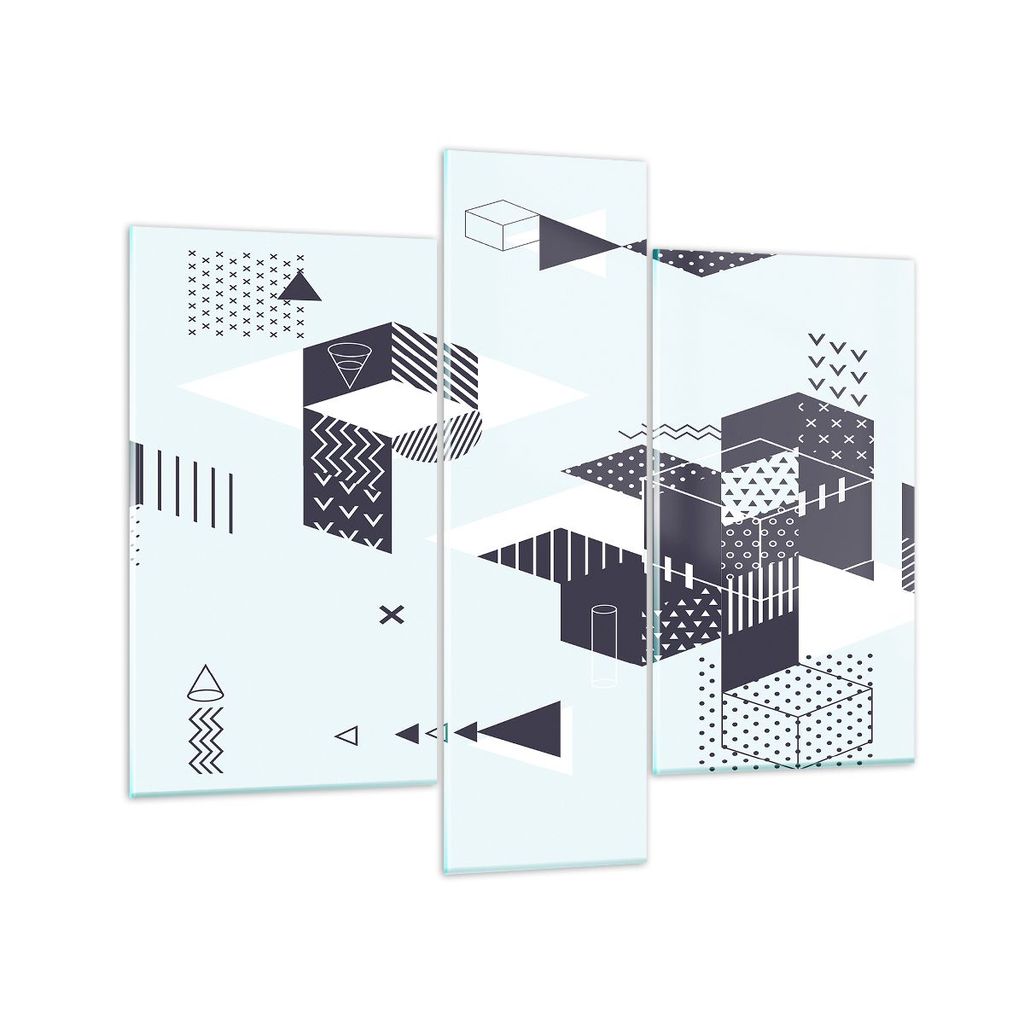 Bilder auf glas - Abstraktion modern - 95x80cm - Glasbilder - Wandbilder - Kunstdruck - zum Aufhängen bereit - Wanddekoration aus Glas - Glas Bild...