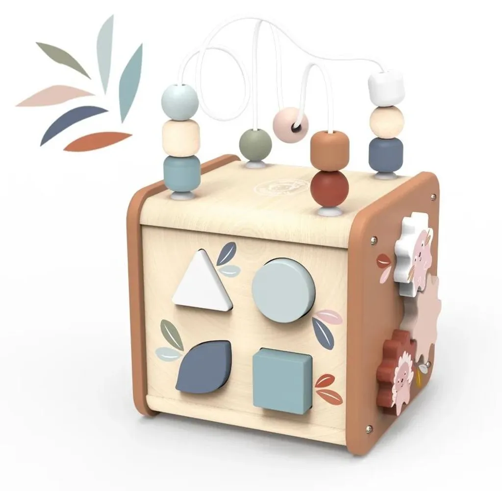 Cube d'éveil 5-en-1 Speedy Monkey bois pour l'apprentissage de bébé