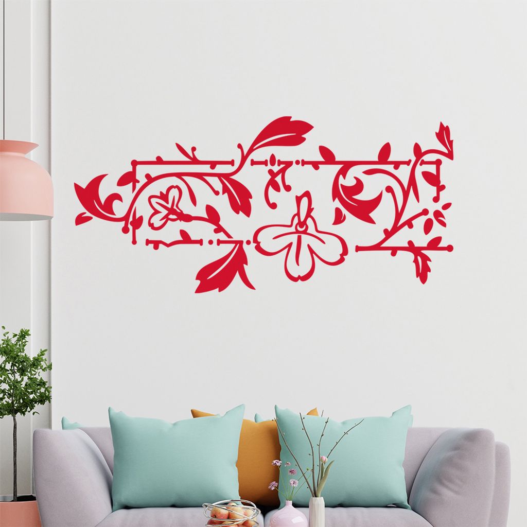 Blumenranke - Linien Wandtattoo in 6 Größen - Wandaufkleber Wall Sticker - Dekoration, Küche, Wohnzimmer, Schlafzimmer, Badezimmer