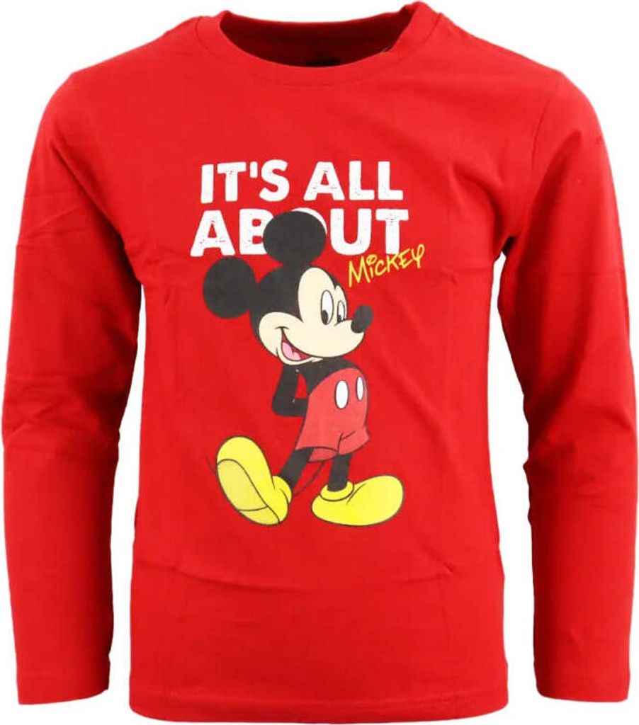 Disney Mickey Maus Kinder langarm T-Shirt – Rot / 122
