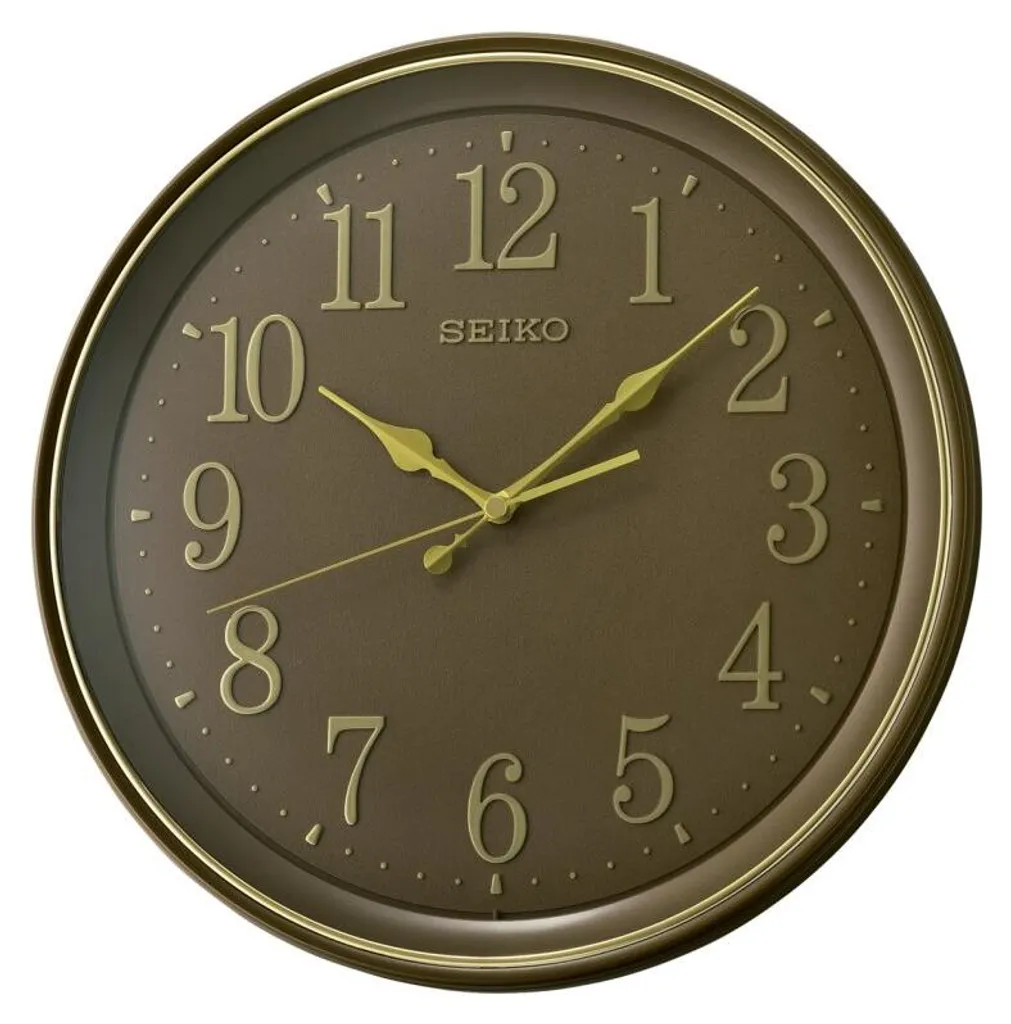 Horloge Seiko Qxa798B silencieuse dotée d'un élégant cadre en bois
