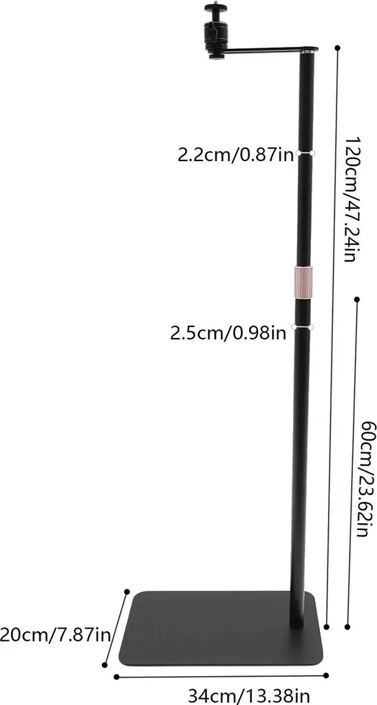 Stand Proiettore Pavimento Acciaio - 360° - Regolabile 1.2m