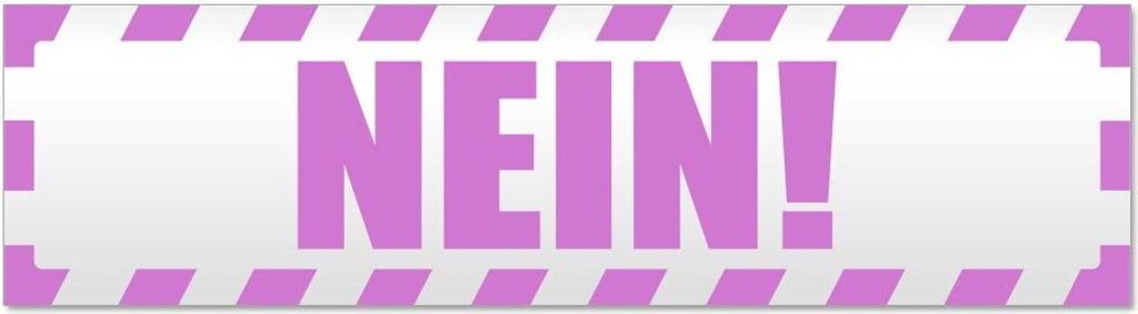 Kiwistar - Autoaufkleber - Flieder - 60 x 16 cm - Nein! Gestreift - Hinweis Aufkleber Sticker für Auto, Kfz, Fahrrad, PKW, LKW
