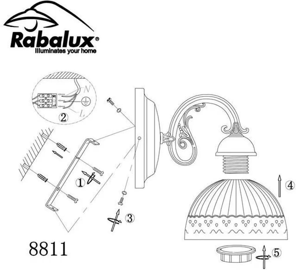 Applique Murale Bronze Flossi Rabalux E27 - Solution Éclairage Chic - 8