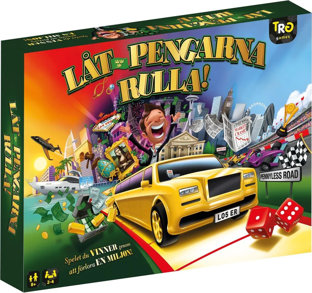 Låt Pengarna Rulla Jeu Suédois avec Plateau de Luxe et Accessoires Complets