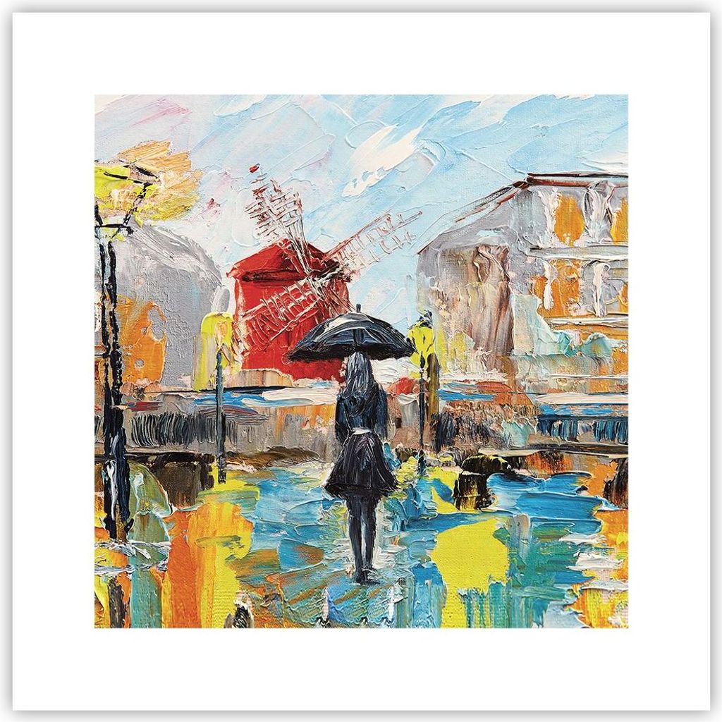 Poster - Poster ohne Rahmen - Frau Bild Öl - 30x30 cm - Wand Bild - Wanddeko - Wandbilder - Kunstposter - Wandposter - Bilder - Kunstdruck - Wandd...