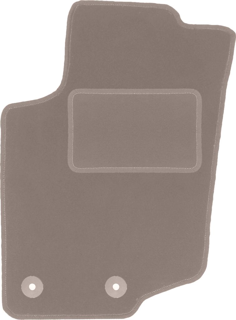 Fahrerfußmatte Velours beige passend für Peugeot 207 (2006-2012, SW, Kombi, Fließheck) – mit Befestigungen – passgenau