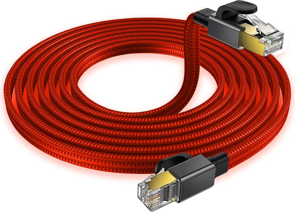 Netzwerkkabel 15m Cat 8 Ethernet Kabel Flach LAN Kabel RJ45 Produktbild 