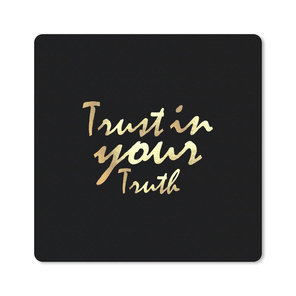 MuchoWow Mauspad Mousepad Zitat - Vertrauen - Gold 20x20 cm - Mousepads - Maus Mat - Pad - Mausunterlage - Desk Mat - Bureauartikeln