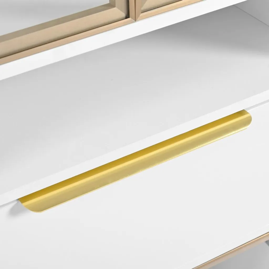 Meuble de rangement Bluetooth avec LED 16 couleurs et façade en verre
