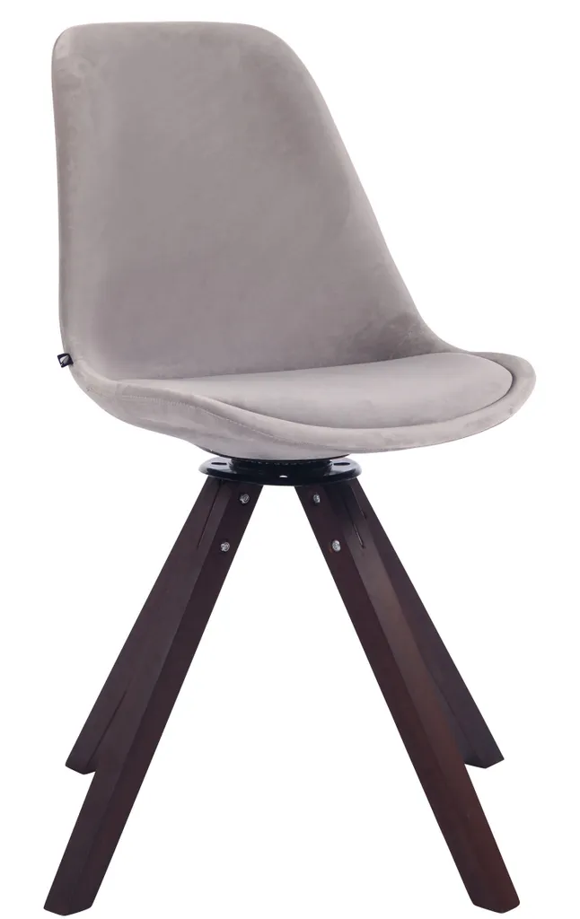 CLP Sedia Troyes Velluto Girevole - Eleganza Noce e Grigio per Sala