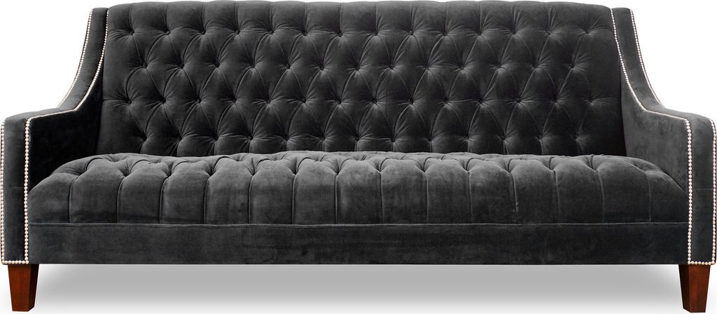 Design grau Sofa 3 Sitzer Chesterfield Stoff Couch Polster Sofas Leder Garnitur