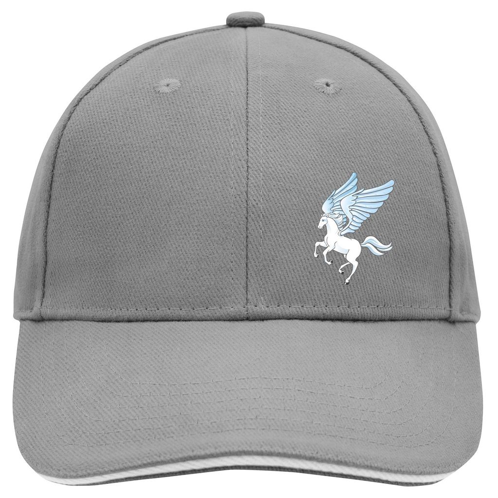 Huuraa Cappy Mütze Pegasus Fabelwesen Dark Grey/White Baumwolle 6-Panel Kappe Geschenkidee