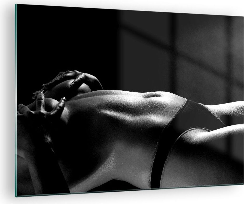 Bilder auf glas - Anatomie Frau nackt - 70x50cm - Glasbilder - Wandbilder - Kunstdruck - zum Aufhängen bereit - Wanddekoration aus Glas - Glas Bil...