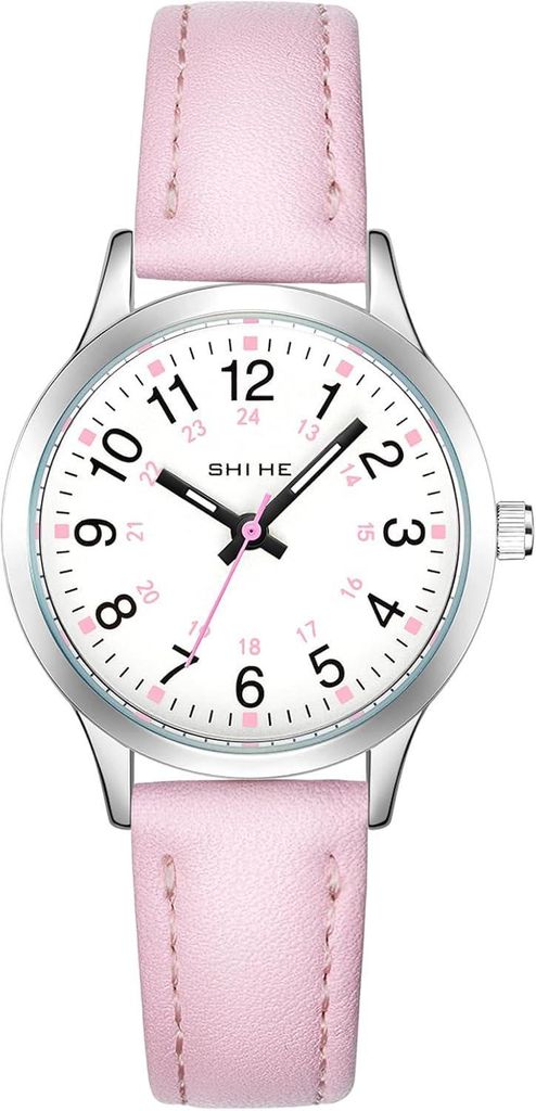 Watch Kinder Mädchen Jungs Leicht Lesbar Lernuhr Analog Lederarmband Wasserdicht Quarzuhr für Kinder 6-14 Jahre Geschenke für Geburtstage Kindertag