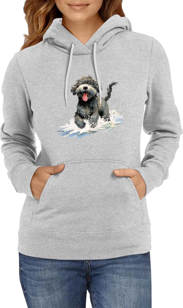 Damen Kapuzenpullover Funny Dogs Breeds Portugese Water Dog Breed Dog Breed, Lady S / Grau