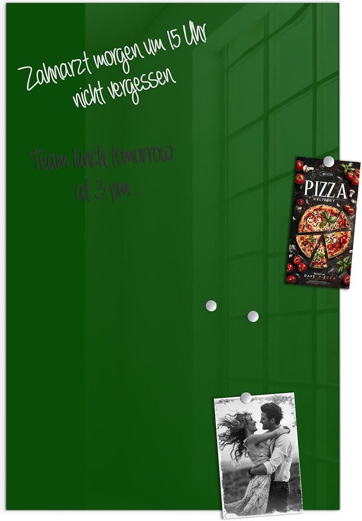 Magnettafel 40x60cm Pinnwand Whiteboard beschreibbar - Dunkelgrüner Hintergrund I