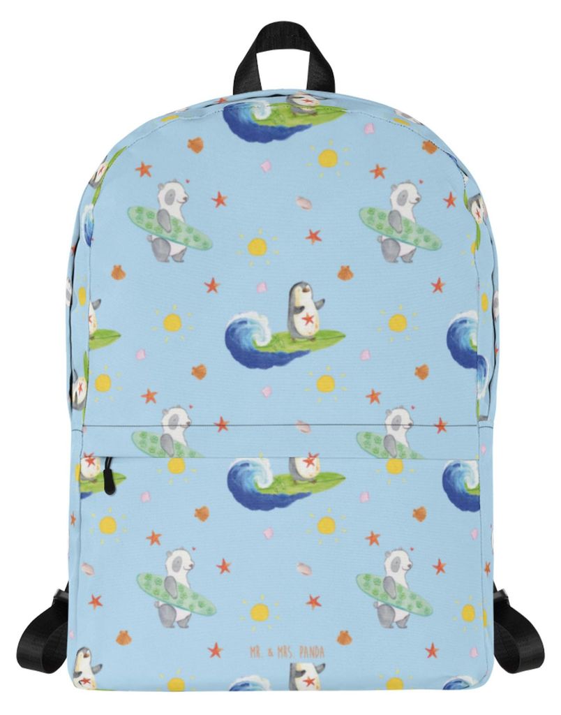Mr. & Mrs. Panda Rucksack Pinguin Surfer - Blau - Geschenk, Produktbild 