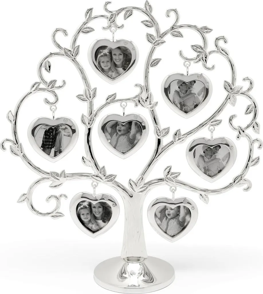 Zilverstad Arbre Généalogique Coeur Argenté pour 12 Photos 80x251x271mm