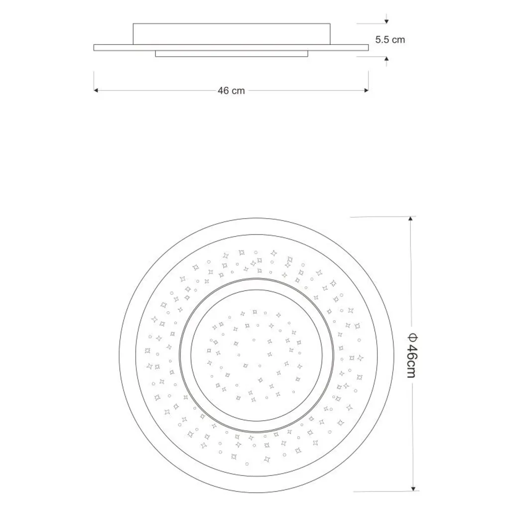 Plafonnier Salon et Chambre LED Connecté avec Intensité Variable 44W - 10