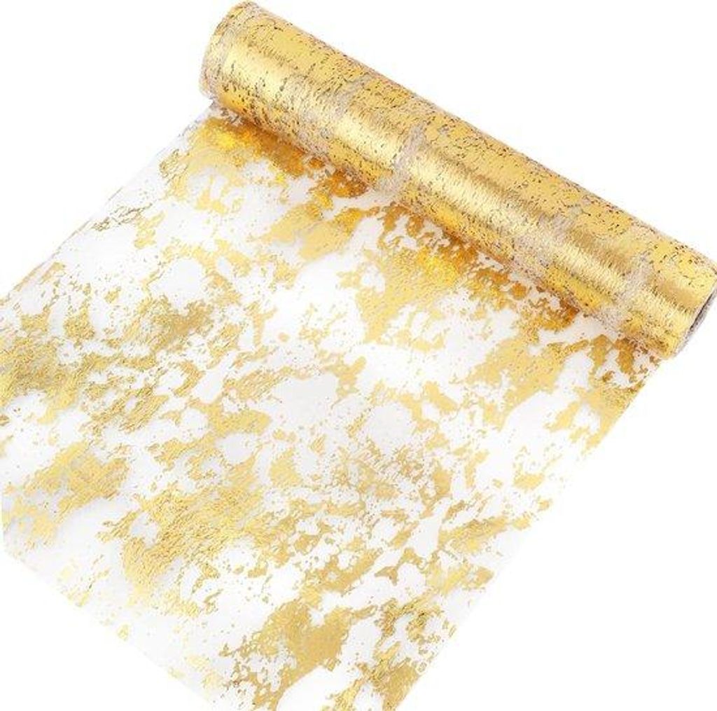Famanu Tischläufer Glänzend - Goldfarben, 28 cm x 10 m