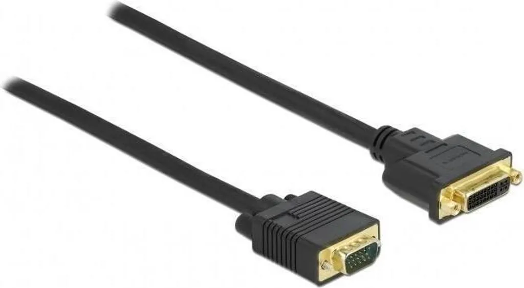 Adaptateur Câble Vidéo DVI vers VGA 1080p - Cordon Blindé Noir de 1m
