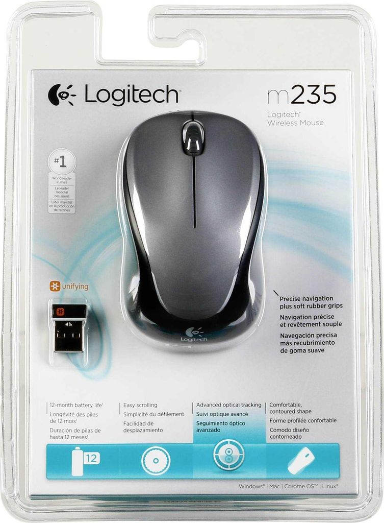 Logitech M235 myszka Oburęczny RF Wireless Optyczny 1000 Zdjęcie produktu 