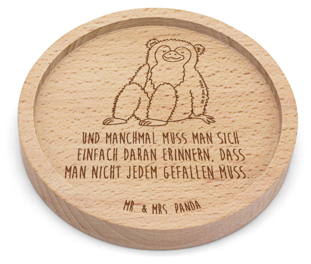 Mr. & Mrs. Panda tee untersetzer Affe - Transparent - Geschenk, Liebe, Bierdeckel, Motivation, Holzuntersetzer, Holz, Coaster, gläseruntersetzer, ...