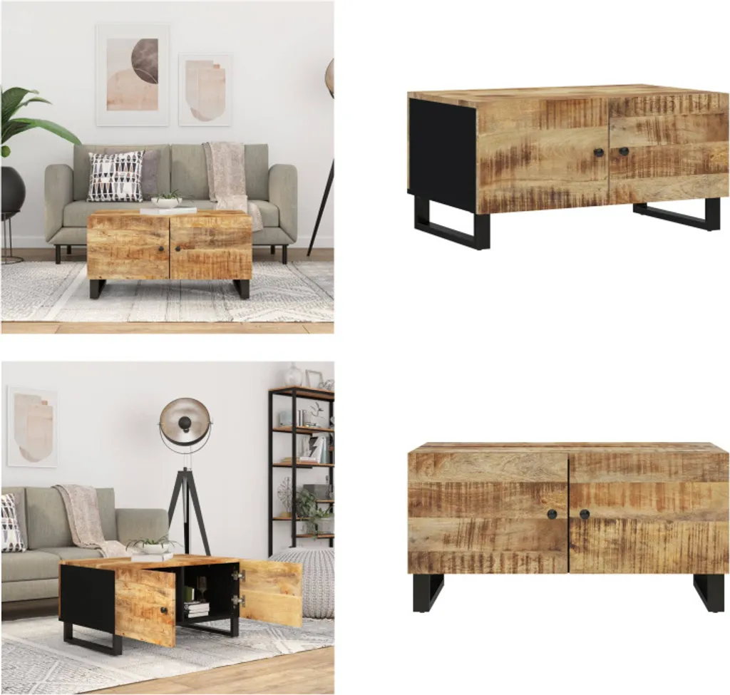 Tavolino Ecologico vidaXL 80x50x40 in Legno di Mango Massiccio