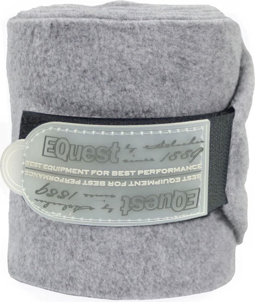EQuest Alpha Fleece Bandage für Pferde, 4er Set - Grau Melange