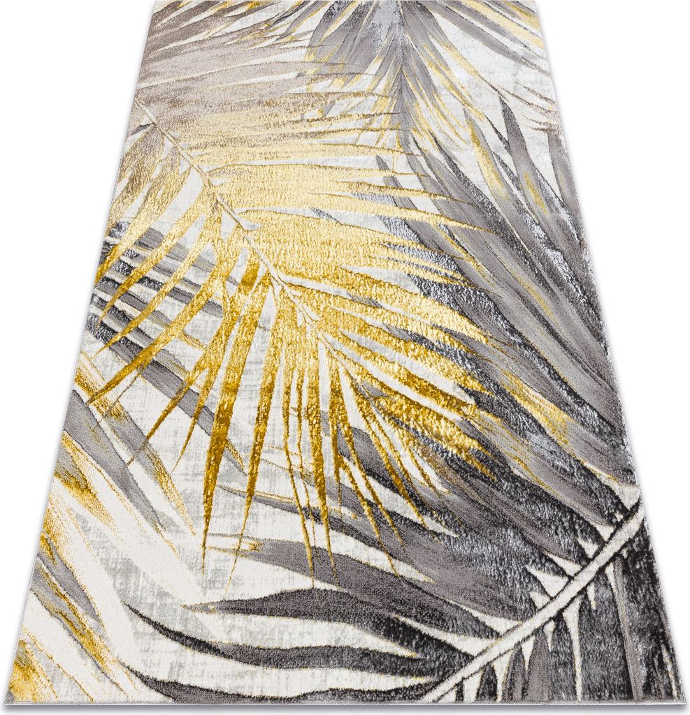 BLISS Z217AZ276 Teppich gold / grau – Palmenblätter, modern, strukturell Gelb 160x220 cm