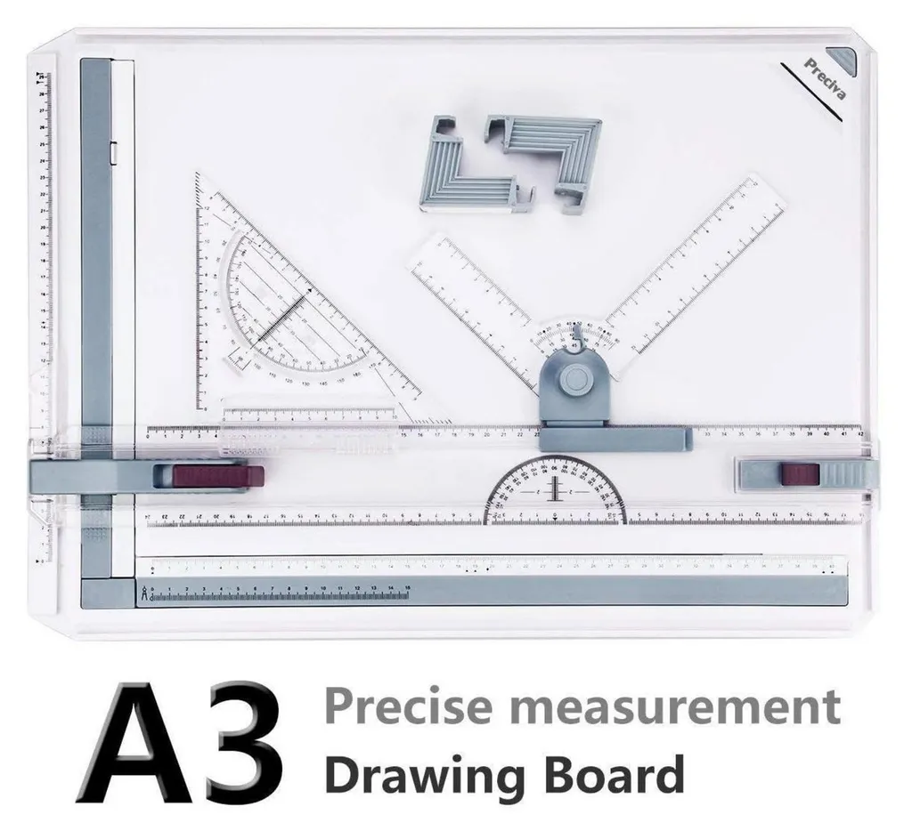 Tavola da Disegno A3 Preciva DIN | Tecnigrafo Professionale con Accessori