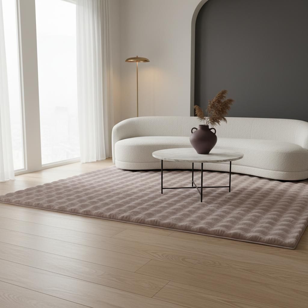 Langflorteppich Uni Kuschelig Waschbar Strapazierfähig | Läufer Beige 80x250 cm Schlafzimmer Fußbodenheizung geeignet | NAUDERS – Kadima Design