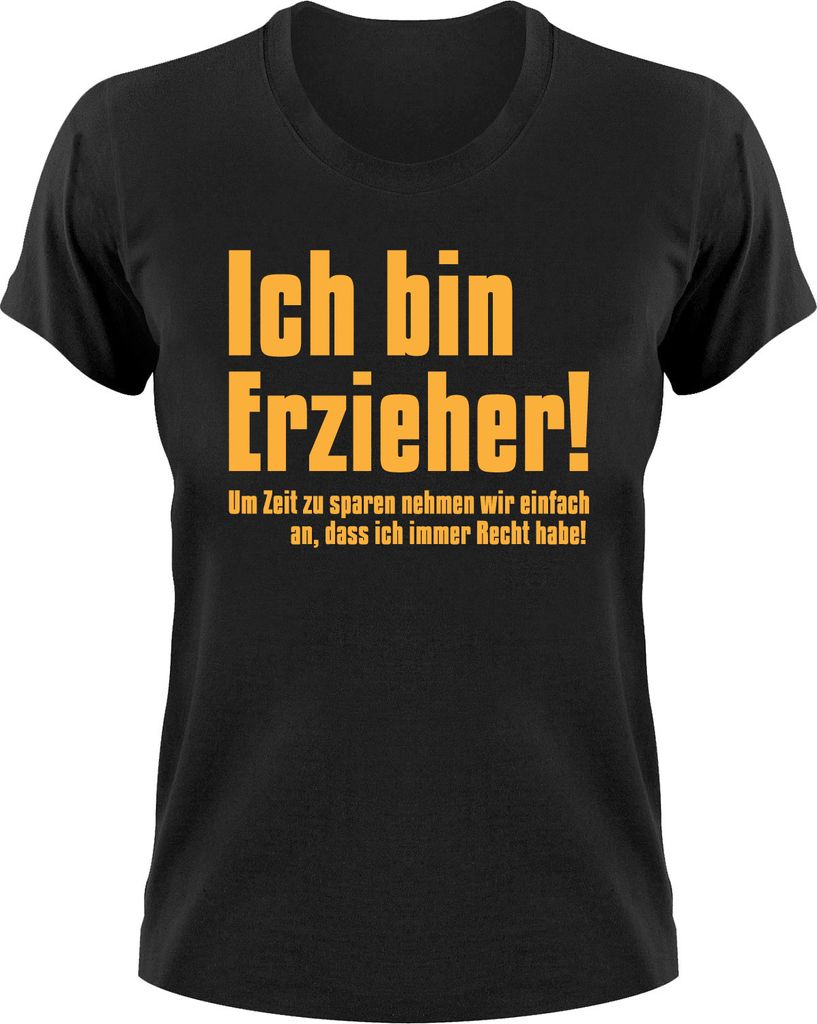 Styletex23 T-Shirt Ich Bin Erzieher Fun, Damen schwarz, XXL