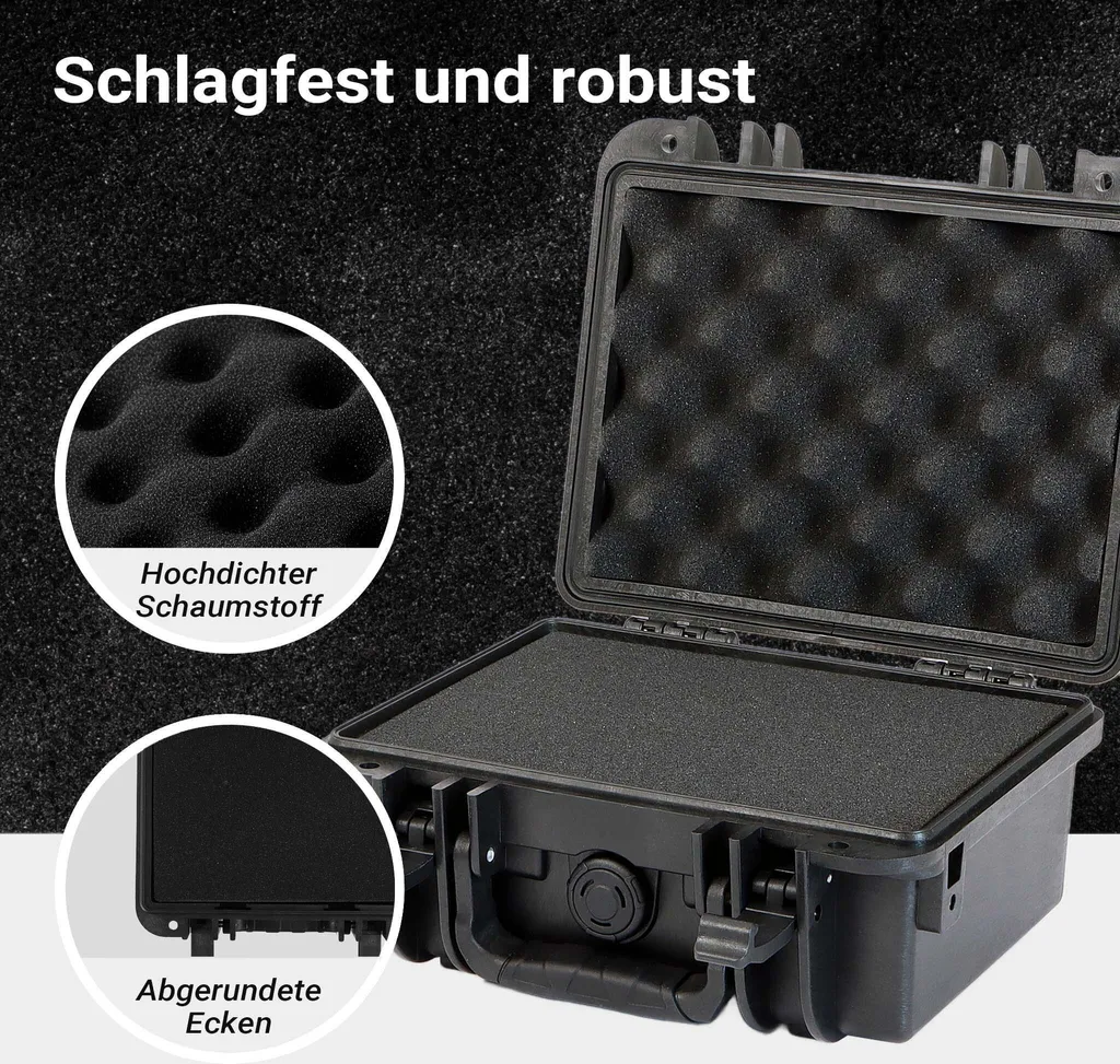 Wiltec Mallette de Transport Robuste 25x21x11 cm en PP avec Mousse Cube