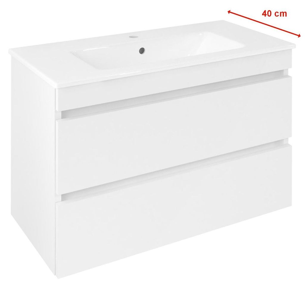 Sapho EZARA Unterschrank 78x54x39cm, weiß Glanz