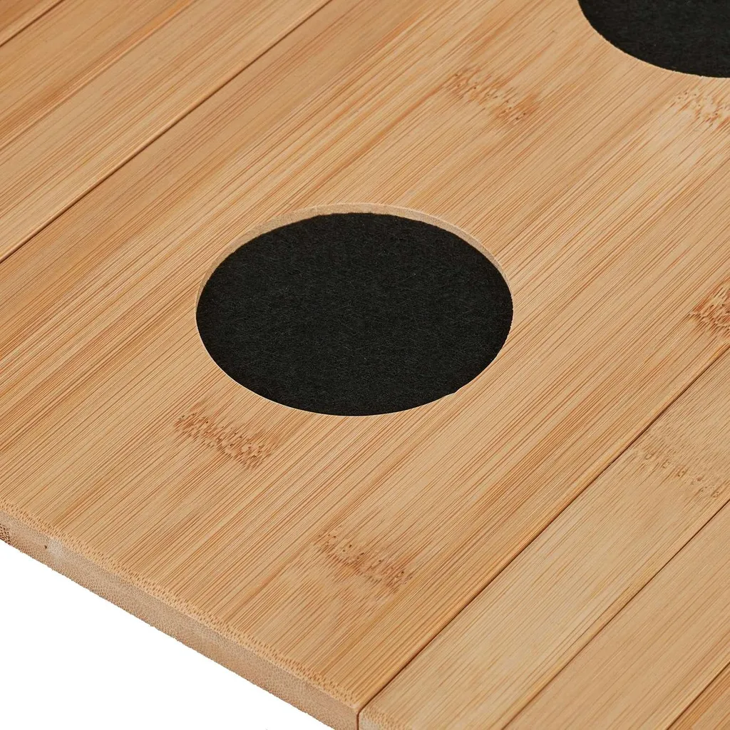 Table d'accoudoir de canapé flexible en bambou, support stable et pratique