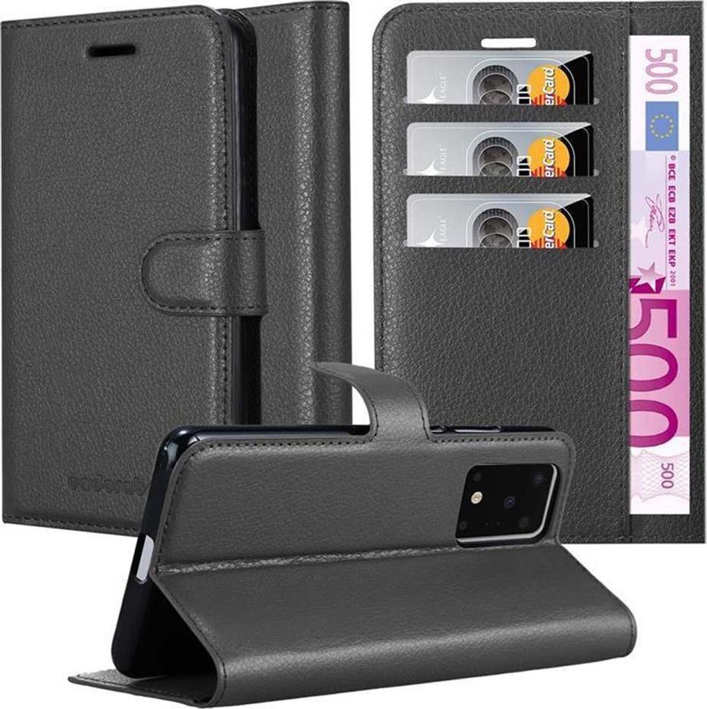 Cadorabo Hülle für Samsung Galaxy S20 ULTRA Schutz Hülle in Schwarz Handyhülle Etui Case Cover Magnetverschluss