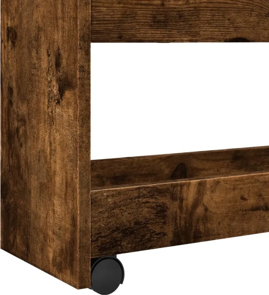 Organizer Multiuso 4 Ripiani Legno Quercia Affumicata per Ufficio e Casa - 6