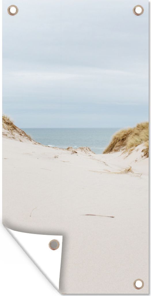 MuchoWow 30x60 cm Outdoor-Poster Gartendeko Sichtschutz Garten Poster für den Garten Das Meer hinter den Dünen
