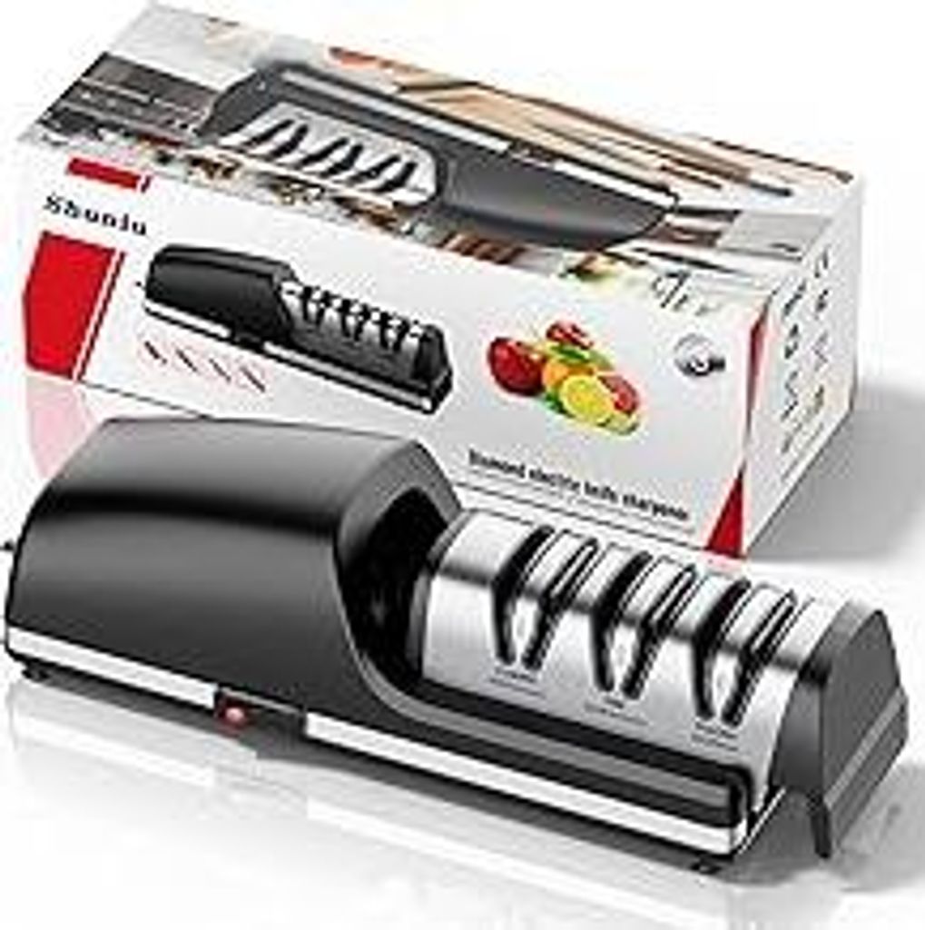 Professioneller Elektrischer Messerschärfer | Austauschbare Schleifköpfe | 100% Diamant-Schleifmittel, Präzisionswinkelführungen, Geeignet für...