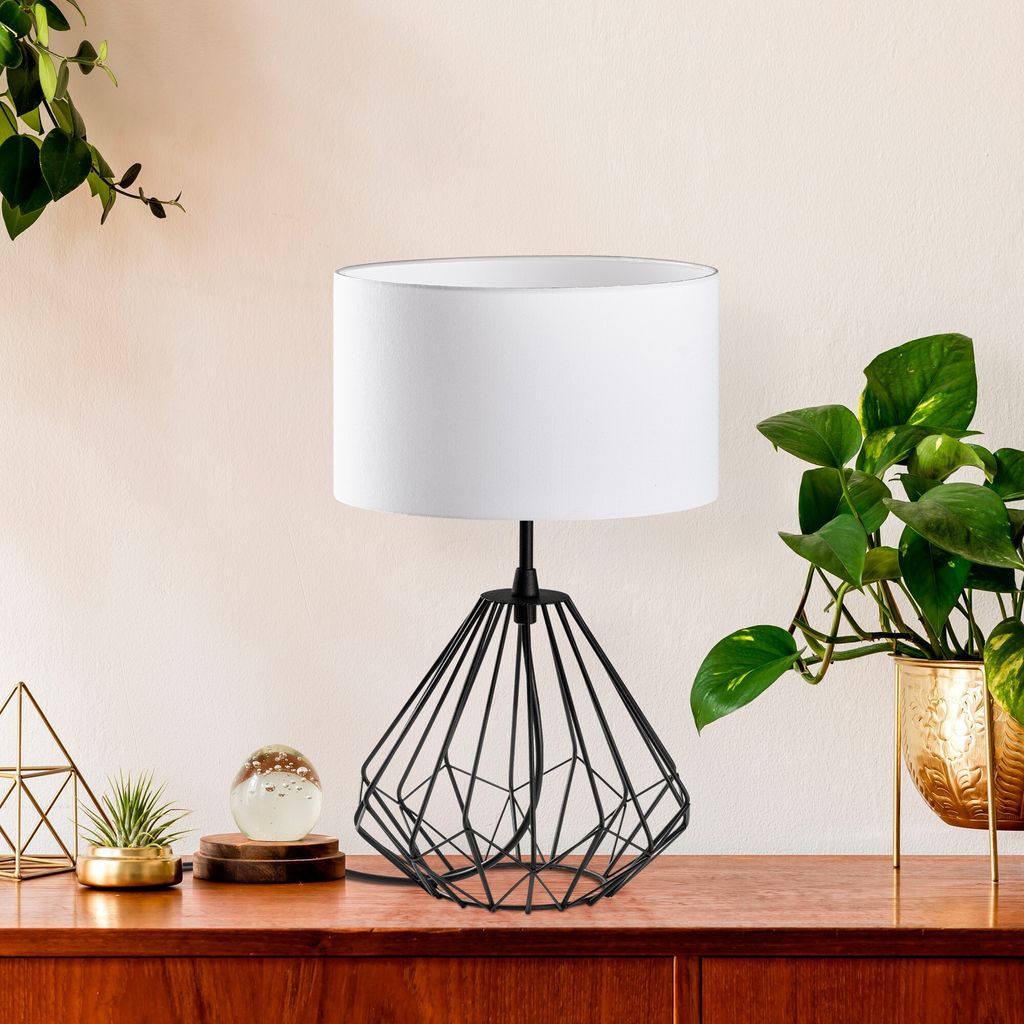 Opviq, Diamond - S-706, Tischlampe, Schwarz, METALLKÖRPER, 25 x 25 x 43 cm