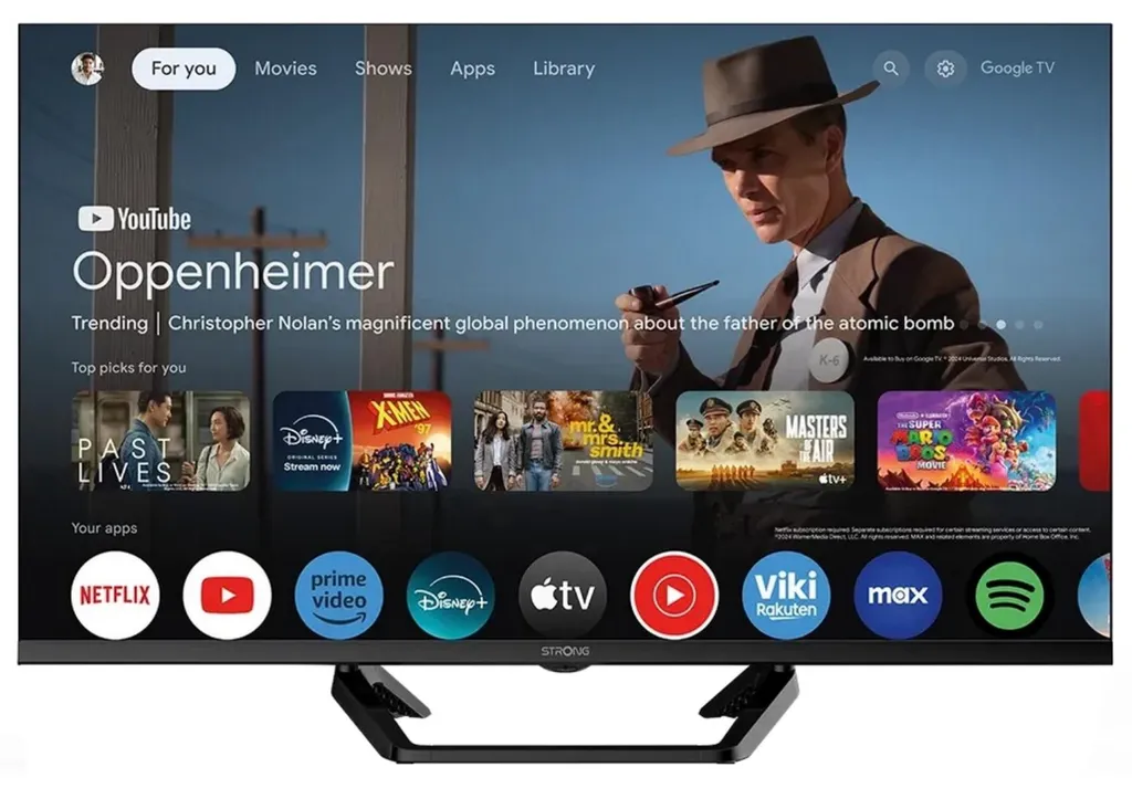 Téléviseur Google TV 32 pouces HDR10 avec alimentation 12V pour camping