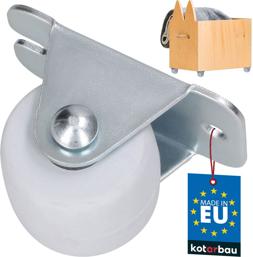 KOTARBAU Transportrollen 33 mm Gummi Univer. Stahlrahmen Möbelrollen Alle Böden Lenkrollen Kisten Fix Schieberollen Werkzeugrollen Bockrollen