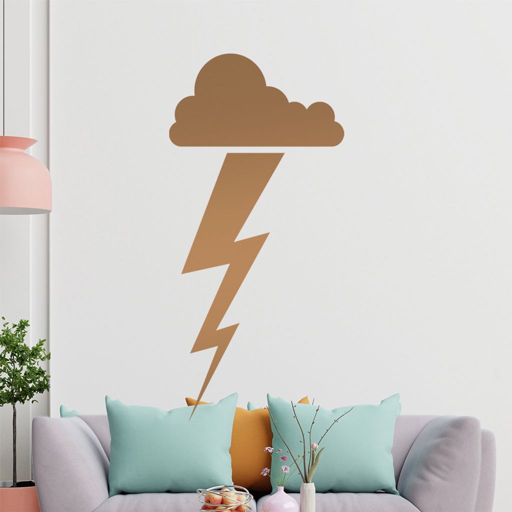 KIWISTAR Gewitter - Blitz Wolke Unwetter Schauer Donner Wandtattoo in 6 Größen - Wandaufkleber Wall Sticker - Dekoration, Küche, Wohnzimmer, Sch...