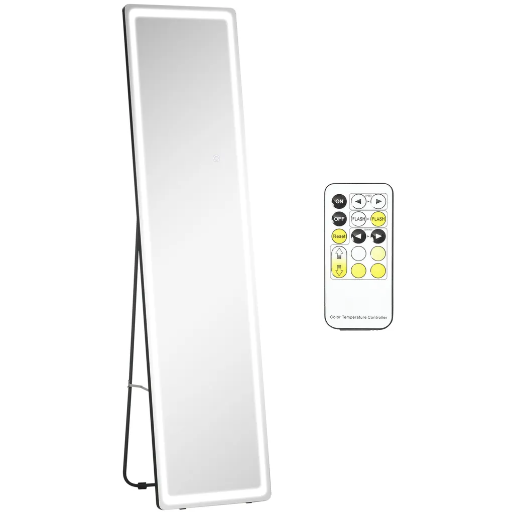 Miroir LED anti-ombre avec télécommande pour voir sa tenue en entier