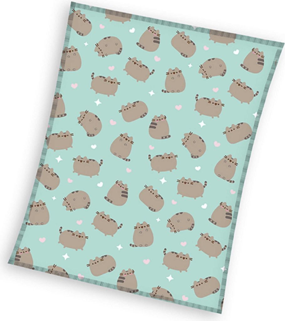 Fleecedecke Überwurf 150x200 Pusheen Kätzchen Grün Produktbild 