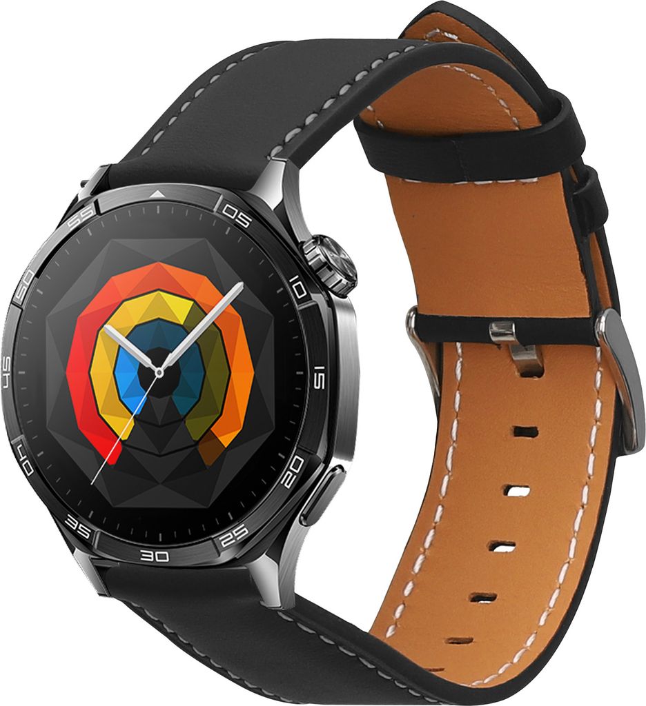 kwmobile Armband kompatibel mit Huawei Watch GT5 46mm / GT5 Pro 46mm / GT4 46mm / Watch GT3 SE - Echtleder Fitnesstracker Sportarmband Band